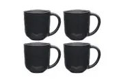 4x Ecology Speckle Ebony 410ml Stoneware Straight Coffee Mug w Handle Round BLK