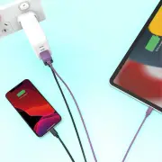 Laser MFi Lightning Cable 2 Pack Black/Purple 2M