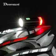 Deemount Headlight Rear Light 2 in 1 Cycling Front Lighting Rear Visual Warning 15 Light Modes USB Charge Helmet Handlebar Mount