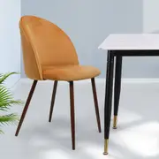 Levede a set of 2 Dining Chairs Velvet - Mustard