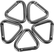 Mipcase 5 Pack Carabiner Clip Keys Aluminum Alloy Snap Carabiner Hooks Triangular Shape for Weight Lifting Gym and Outdoor Activities