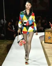 MOSCHINO COUTURE JEREMY SCOTT Multi Color Leather Hot Pants Shorts 42 6