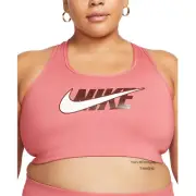 Nike Women's Plus Size Dri-FIT Medium Support Swoosh Bra, Coral Pink (Size 1X)