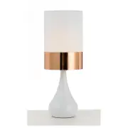 Akira Table Lamp, White &amp; Copper