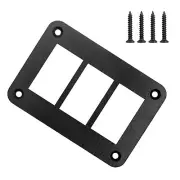 3 Way Rocker Switch Panel Housing Holder 3 Gang Black Aluminium Rocker Switch...