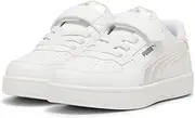 [PUMA] Girl's Caven 2.0 Holo 2.0 Alternate Closure + Pre-School Sneaker, White/Mauve Mist/Silver, US 3