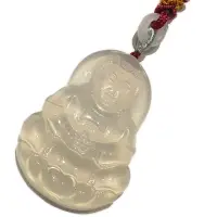 在飛比找momo購物網優惠-【十方佛教文物】寶瓶觀音 白玉髓 褐色中國結項鍊(吉祥圓滿)