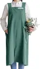 Cotton Aprons for Women and Men | Cross-Back Apron with Pockets