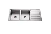 304 Stainless Steel Double Bowl Top Mount Kitchen Sink Left Hand Bowl with tap hole