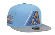 New Era Arizona Diamondbacks Sky Blue Gold 5950 Hat 2001 WS Patch Size 7 5/8