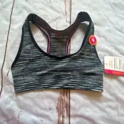 Maidenform sport girl unlined sports bra-black/white-size S 6X-NWT