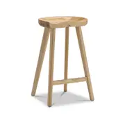 Moku Set of 2 Natural Solid Ash Wood Tractor Seat Barstool