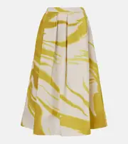 [Dries Van Noten] Dries Van Noten Printed cotton midi skirt AU 10 yellow