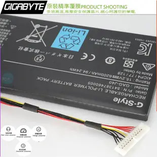 技嘉 GAG-J40 電池(原廠)-Gigabyte Aero 14,14 V8,14-K7,14-K8,14-P64WV6,14-W-CF2,15-SA,15-WA,15-XA,15-YA,15 OLED,15 X8,15 X9,15 XA,15 XB,15 C1,15 Y9,15S SA,15W V8,15W V10,15W CF2,5W-BK4,15W-CF30