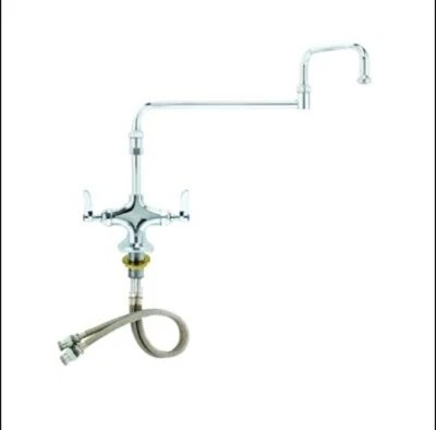 Encore Double Pantry Deck Mount Faucet 18" Double Jointed Swivel Spout. Vulcan.
