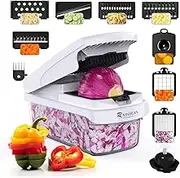 Vegetable Chopper - Mandoline Slicer, Onion Veggie Food Chopper with Container, Cucumber Potato Slicer, Salad Chopper Tool, 15 in 1 Kitchen Gadgets, Perfect for Cooking House Warming Gifts