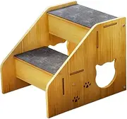 Perfk Pet Dog Stair Ladder Dog Ladder 2 Steps Supplies Nonslip Climbing Cat Step House Pet Steps for Older Cats Car Home Couch Sofa