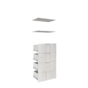 Lugna Mist 4 Drawer 2 Shelf Insert Kit - To Suit 600 x 380mm Cabinet Shell