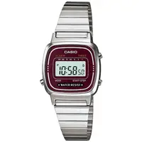 在飛比找momo購物網優惠-【CASIO 卡西歐】復古優雅質感時尚電子錶(棗紅-LA67