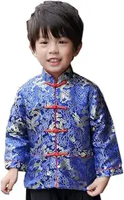 [SZCQ] Little Boys Dragon Tang Coat Long Sleeve Chinese Clothing Children Costumes Boy Jackets Outfit Tops