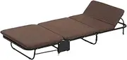 Steel Foldable Camping Bed with Mattress Height Adjustable Folding Guest Bed Breathable Camping Beds for Outdoor Office