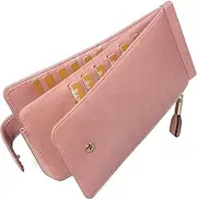 [Huztencor] Womens Leather Credit Card Holder Wallet RFID Blocking Wallet Women Card Case Purse