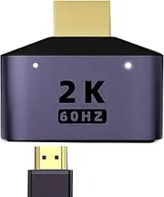 Dual Monitor Adapter - 2K to Dual Adapter, HD 2K Output Indicator Adapter | Output Adapter with Indicator Light, Lightweight Small Dual Output Adapter for Notebook Game Console Desktop
