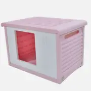 Small Plastic Pet Dog Puppy Cat House Kennel Pink