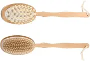 Baluue Wooden Back Washer Soft Bristles Long Handle for Shower Bath Exfoliating Scrubber