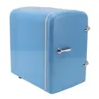 (Blue UK Plug)Mini Fridge 4L Portable Cooler Warmer Personal Refrigerator Inc Va