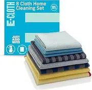 [e-cloth] 10903 Home Cleaning Cloth 8 Piece Set, Blue, Gray, Green, Yellow