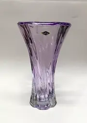 Flower Vase 12' Crystal Glass Centerpiece Bud Vase Purple Color Bohemia Crystal