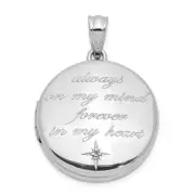 Sterling Silver Round Locket Pendant for Women Memorial Jewelry Keepsake Ashes P