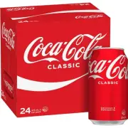 Coca - Cola Classic Soft Drink Multipack Cans 375ml X 24 Pack