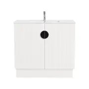 CIBO 900mm Freshwater White Full Height Bathroom Vanity With Black Handle
