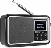 Audizio Parma DAB Radio Digital Portable Speaker with FM, Bluetooth, Clock, Radio Alarm Clock, Rechargeable Battery and Mains Powered, 60 Presets, Black