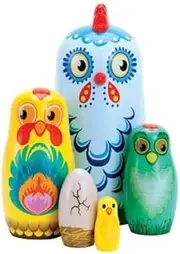 Nesting Dolls Russian Animal Chicken Matryoshka Kids Toy Home Decor Children Birthday Gifts Handmade Crafts Stacking Dolls