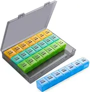 Monthly Pill Organizer 28 Days Pill Box Organized by Week,One Month 4 Weeks Pill Cases with Dust-Proof Container to Hold Vitamins,Supplements,Fish Oils for Travel
