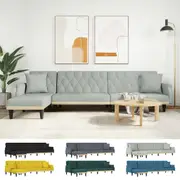 L-shaped Sofa Bed Couch Adjustable Chaise Lounge Living Room Velvet vidaXL