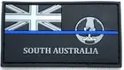 SA Thin Blue Line, Police Rubber / PVC Patch, State Flag, Hook Rear, TBL