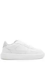 Cleens Court Grained Leather Sneakers - White - 10 10