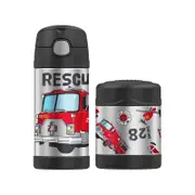 Thermos Funtainer 290Ml Food Container + 355Ml Drink Bottle Firetruck
