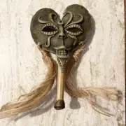 Handmade Handsculpted Stick Mask Masquerade Natural Materials *One Of A Kind*