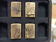 (4) Jazz Themed Lighters All Unfired From Private Collection Private Label