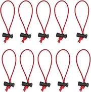 Foto&Tech 10-Pack Multipurpose Extra Thick Toggle Tie/Cable Tie and Organizer Adjustable/Elastic Loop/Instant Clutter Killer/Tangle Tamer/Cable Management for Cord & Cable Reusable (Red)