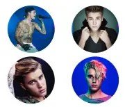 “Justin Bieber" Button Badges x 4 (5.8cm)