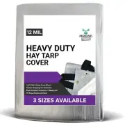 Heavy Duty Hay Tarp 25x33 Grass Seed Cover With Tie Down Straps Waterproof