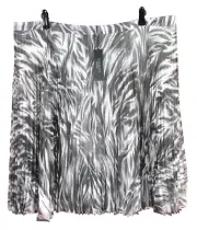 SK09614-NWT TALBOTS Womens Accordion Skirt Animal Zebra Gray Size 22WP $134