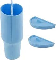 Tumbler Cup Liner, Cup Separator, Silicone Liner with 2 Compartments Leakproof Cup Liner with Lid Reusable 40 oz Tumbler Cup Liner for Water Coffee Juice Cocktails Whiskey (blue)