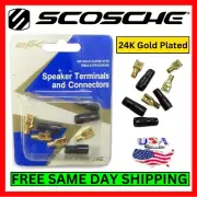 Scosche Speaker Terminals & Connectors 24K Gold Plated w/ Insulator Sleeves Kit